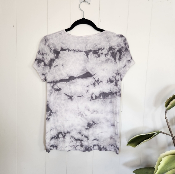 American Eagle Soft & Sexy Ribbed Black White Tie-Dye T-Shirt Strappy y2l 2000s - Picture 4 of 8